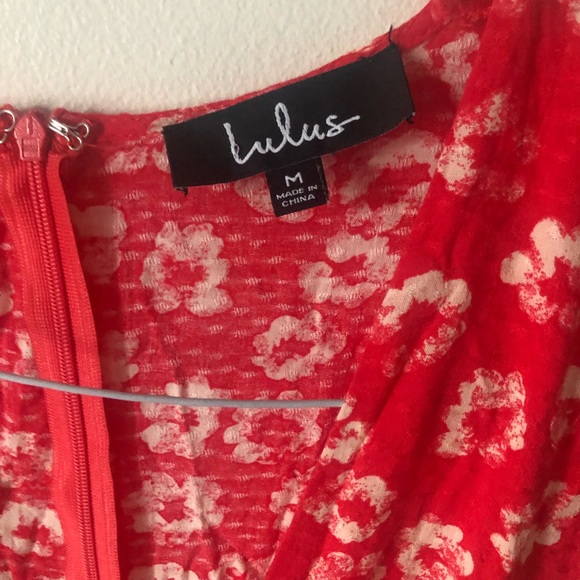 ❤️Lulu’s Garden Explorer Floral Dress Waist Tie V-Neck Rayon Size M - Picture 11 of 11